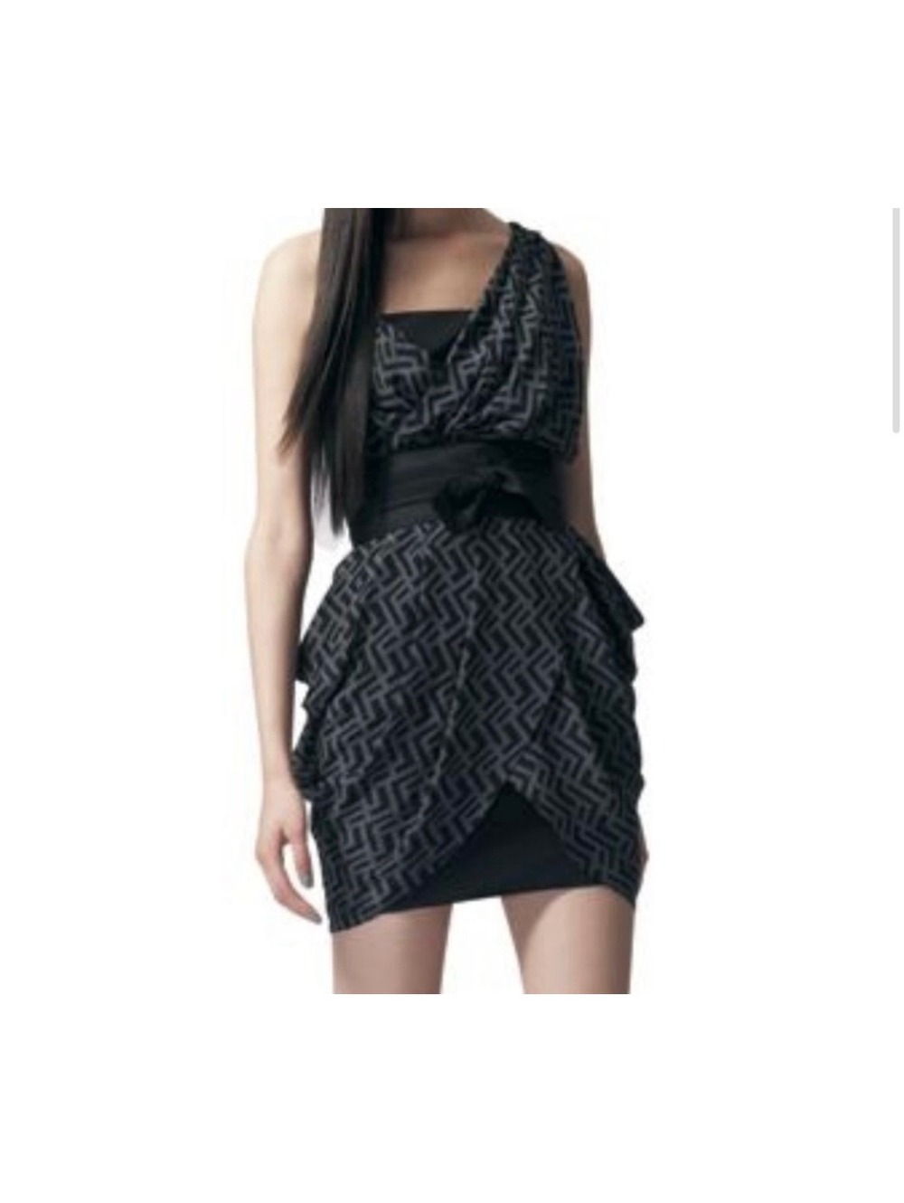 Alexander McQueen for Target Black 100% Silk Mini Dress, Size 1